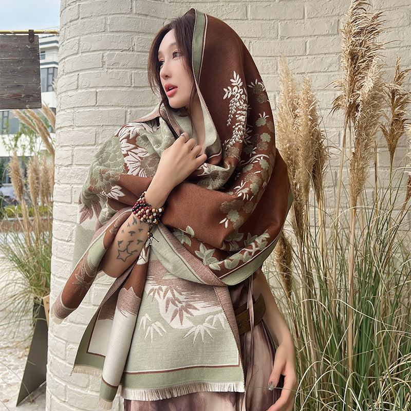 Buy Autumn And Winter New Chinese Style Artificial Cashmere Scarf Women online at Fashionner.