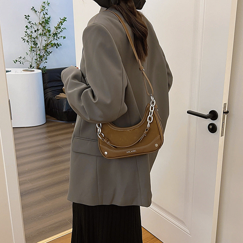 Women's Frosted Vintage Autumn And Winter Textured Shoulder Messenger Bag