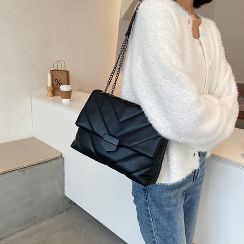 Embroidery Thread Small PU Leather Crossbody Bags for Women Trend Hand Bag Women's Branded Trending Shoulder Handbags - Fashionner