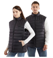 New winter intelligent heating vest, electric heating stand collar, fashionable one click light off function