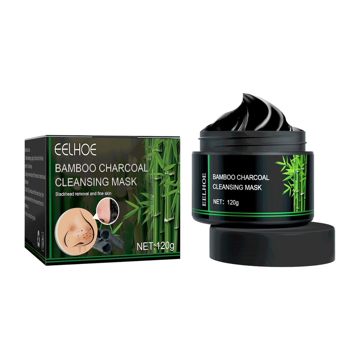 Buy Bamboo Charcoal Blackhead Removing Tearing Facial Mask, Moisturizing Removing Blackhead And Acne Shrinking Pore Oil Control Mud Mask online at Fashionner
