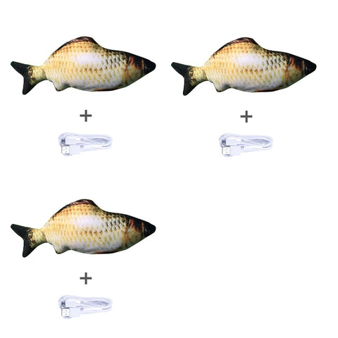 Version sans herbe à chat - Jouet électrique de simulation de poisson sauteur