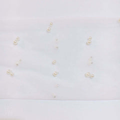 Bridal Wedding Dress Pearl Mesh Gloves White Yarn