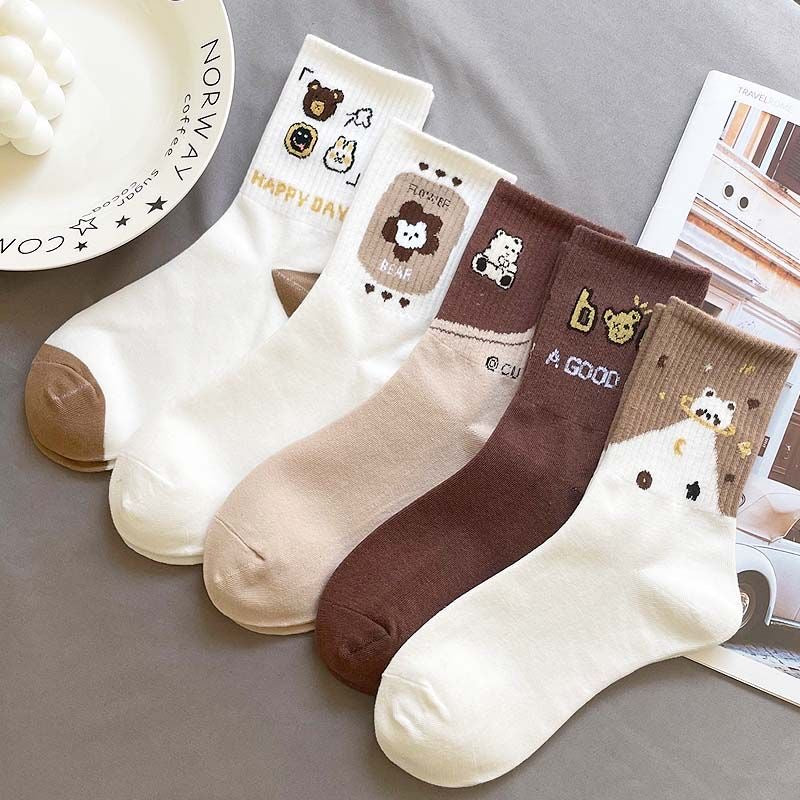 Women's Fashionable Hundred Cute Sweat Absorbent Long Socks - Fashionner