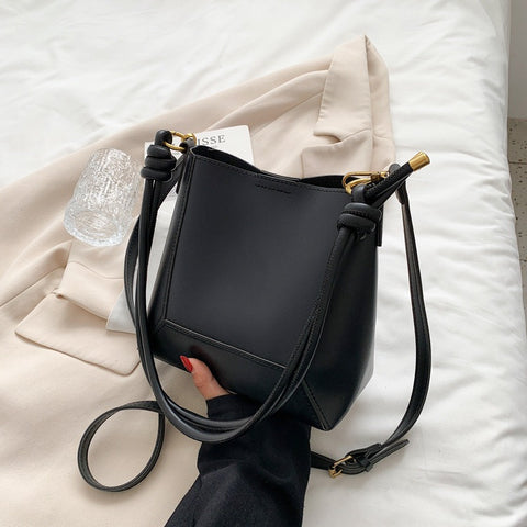 Sac à bandoulière simple grande capacité à la mode, sac seau texturé rétro, sac pour femme