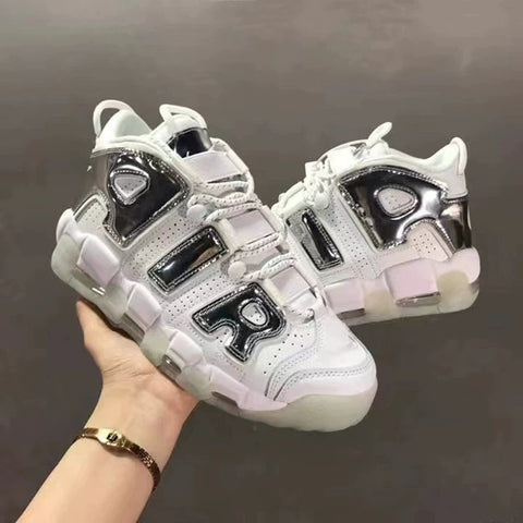 Giant Air Panda Liquid Silver Running Air Cushion Thick Sole Sports Men's Shoe Basketball Women's Shoe - Fashionner