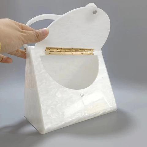 Nouveau sac à main en acrylique imprimé léopard rétro nacré couleur écaille de tortue, pochette de soirée carrée simple pour femme