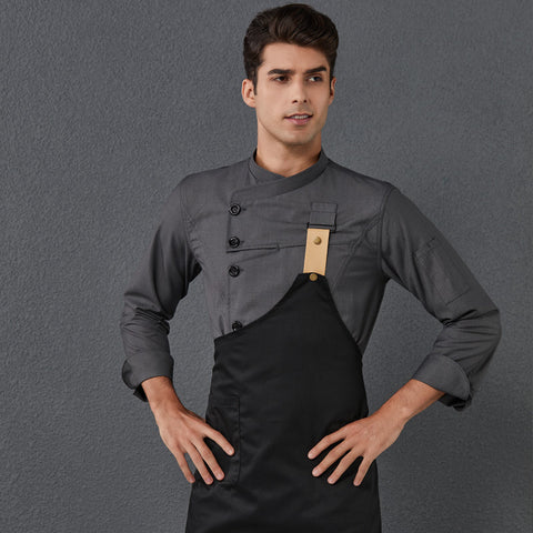 Men's Autumn Hotel Chef Breathable Catering Long Sleeve Tooling Uniform