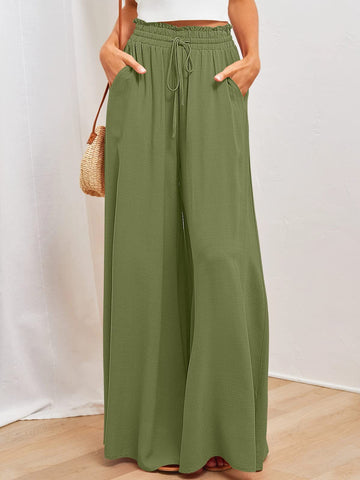 Womens Pants Wide Leg Loose Comfy Lounge Sweatpants With Pockets - Fashionner