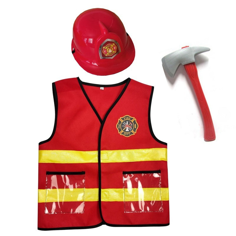 Children's Fire Fighter Vest 6-piece Set As The Light Goes Out Cosplay Clothes