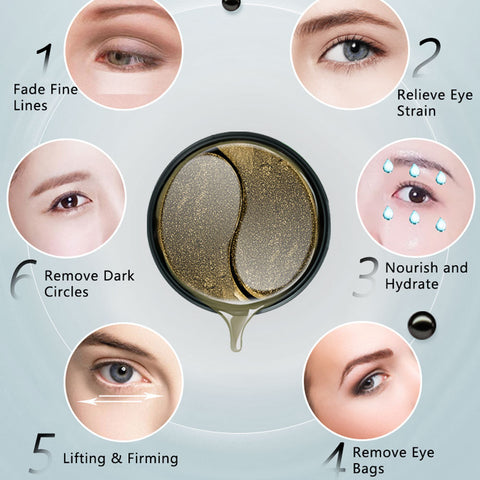 Gel Masque Yeux Perle Noire Cristal Hydratant au Collagène