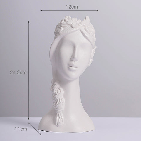 Human Body Ceramic Vase White Matte Artifact Hydroponic Flower Dryer Ornaments