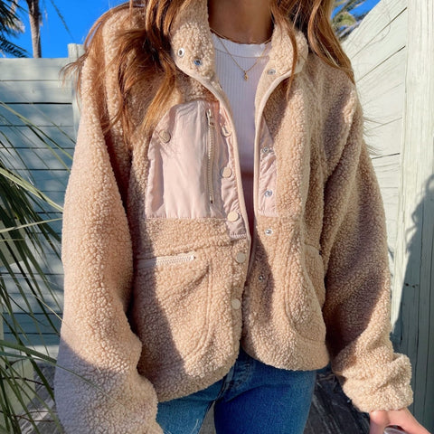 Short Cardigan Plush Jacket Lamb Wool Coat - Fashionner