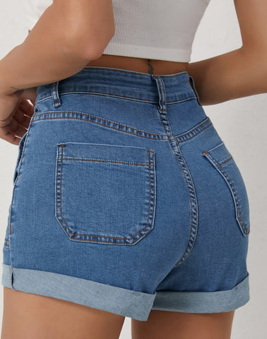 Buy Summer High Waisted Denim Shorts online at Fashionner.