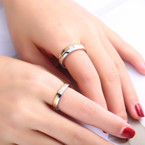 Bagues de Couple en Acier Titane Simple pour Hommes et Femmes