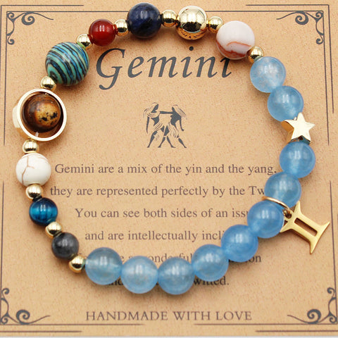 Bracelets Douze Constellations Pierres Naturelles Perles Huit Planètes