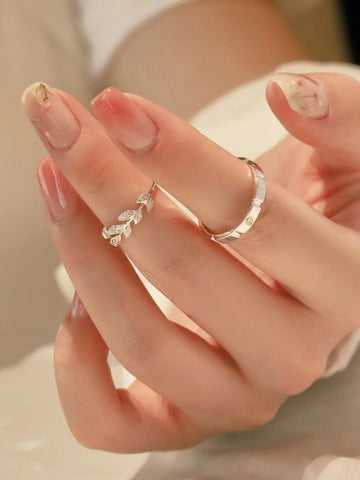 Bague de couple en argent sterling Bagues de couple Bague de mariage Cadeau de Saint-Valentin