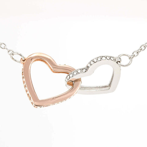 Collier Double Cœur Personnalisé Bicolore Pêche