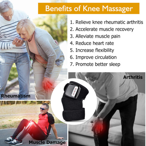 Appareil de massage électrique infrarouge chauffant pour les genoux, coudes et articulations, avec thérapie par vibration, physiothérapie, soulagement de la douleur