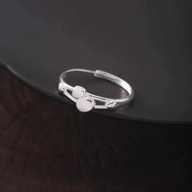 Buy 1 Piece 999 Sterling Silver Gourd Design Ring, Delicate Minimalist Style, Suitable For Daily Wear & Gifting online at Fashionner.