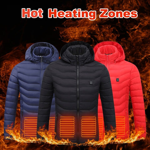 Nouvelle veste chauffante électrique USB en coton, manteau chauffant, vêtements thermiques, gilet chauffant pour homme, hiver