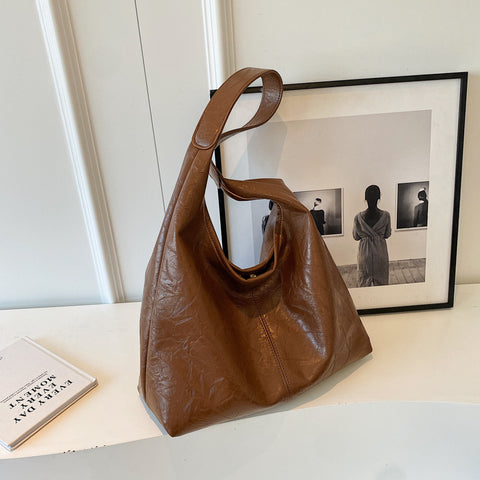 Casual Soft Leather Large Capacity Shoulder Bag - Fashionner