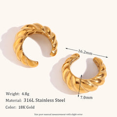 Croissant Mini Ear Clip Gold-plated Personality Stylish Retro Minimalism Ins Style Ear Rings