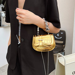 New Laser Pearl Tote Saddle Girl Mini - Fashionner