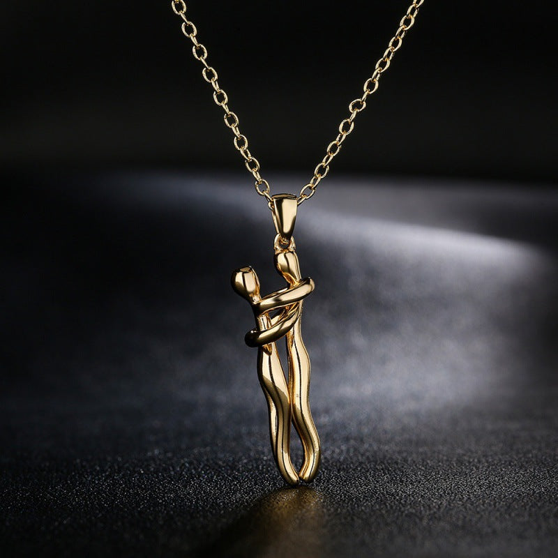 Buy Special-Interest Design Couple Hug Pendant Necklace online at Fashionner.