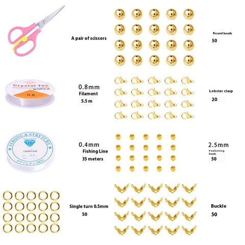 Perles rondes doubles en cristal de verre, kit de matériaux pour bracelet DIY fait à la main, boîte d'accessoires, matériaux pour enfiler les perles