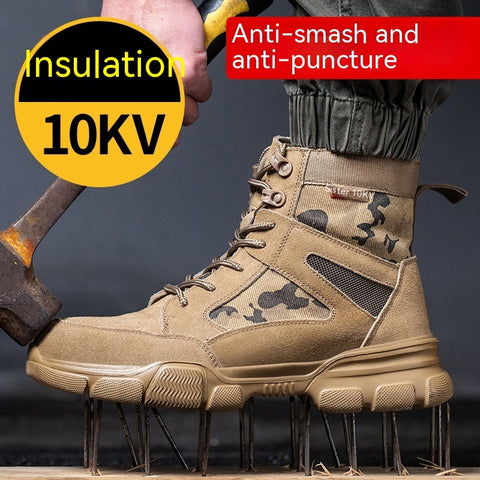 Chaussures de protection du travail isolées 10 kV avec semelle légère antichoc et anti-perforation