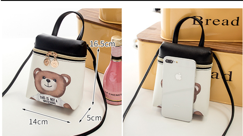 Cute Cartoon Women Messenger Bags High Quality Cross Body Bag PU Leather Mini Bear Shoulder Bag Handbags Bolsas Feminina - Fashionner