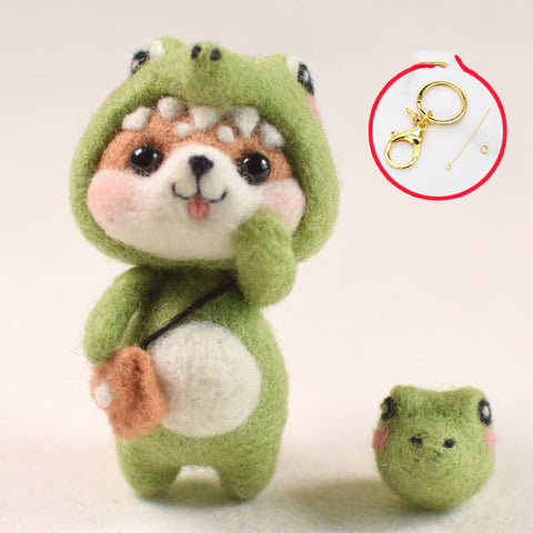Laine Feutre Piqué Piqué Fait Main Diy Sac De Matériel De Chat Pendentif Clé