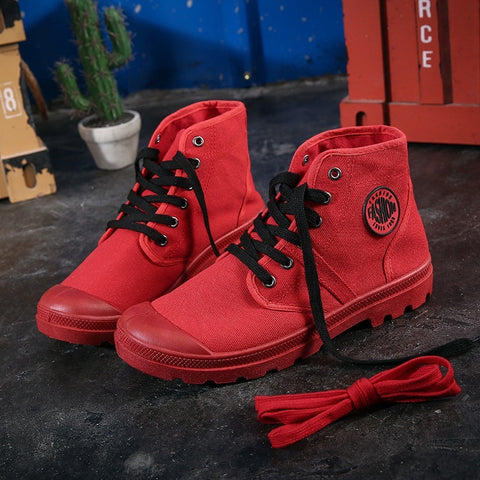 Chaussures en toile décontractées Baskets d'étudiant Tendance polyvalente Hip Hop Montantes Chaussures de randonnée
