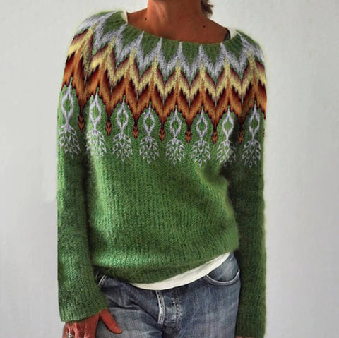 Pull-over ample et décontracté pour femme, col rond, multicolore, à la mode, tricoté, vêtement d'extérieur pour femme
