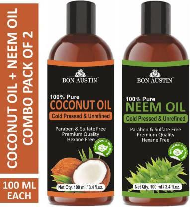 Bon Austin Huile Essentielle Premium de Noix de Coco et de Neem (Lot de 2)