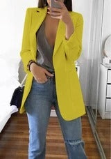 Blazer cardigan fin à revers élégant
