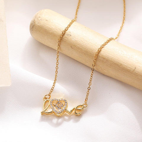 Valentines Day Gift New Titanium Steel Necklace Fashion New Love Smart Necklace Female Clavicle Chain Fashion Jewelry Woman - Fashionner