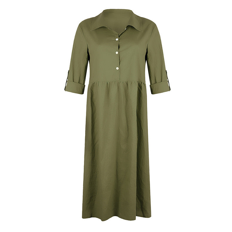 Loose button midi dress