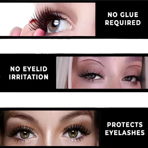 Faux Cils Magnétiques Effet Naturel Réutilisables Œil de Chat avec Applicateur