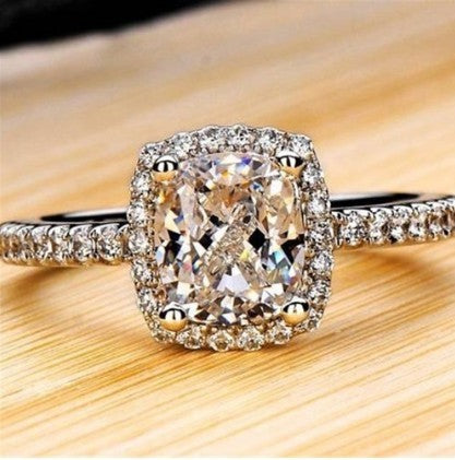 Bagues pour femmes, mariage nuptial, Anelli, bijoux tendance, bague de fiançailles, couleur or blanc, Anillos