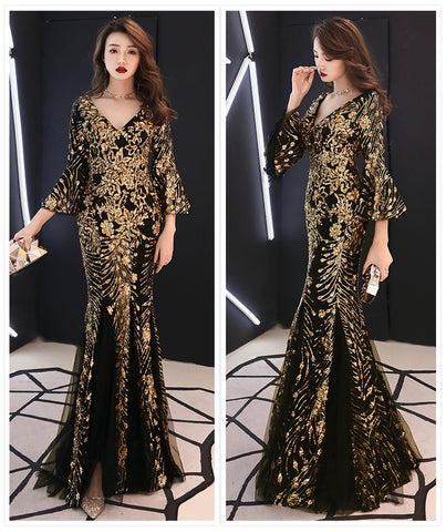 Robe de soirée de banquet coupe princesse ajustée