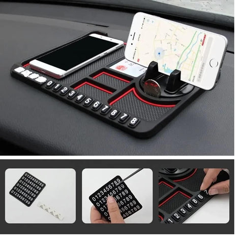 Accessoires de voiture HSR Support de téléphone GPS multifonctionnel Tapis en silicone antidérapant et supports de téléphone portable pour tableau de bord de voiture