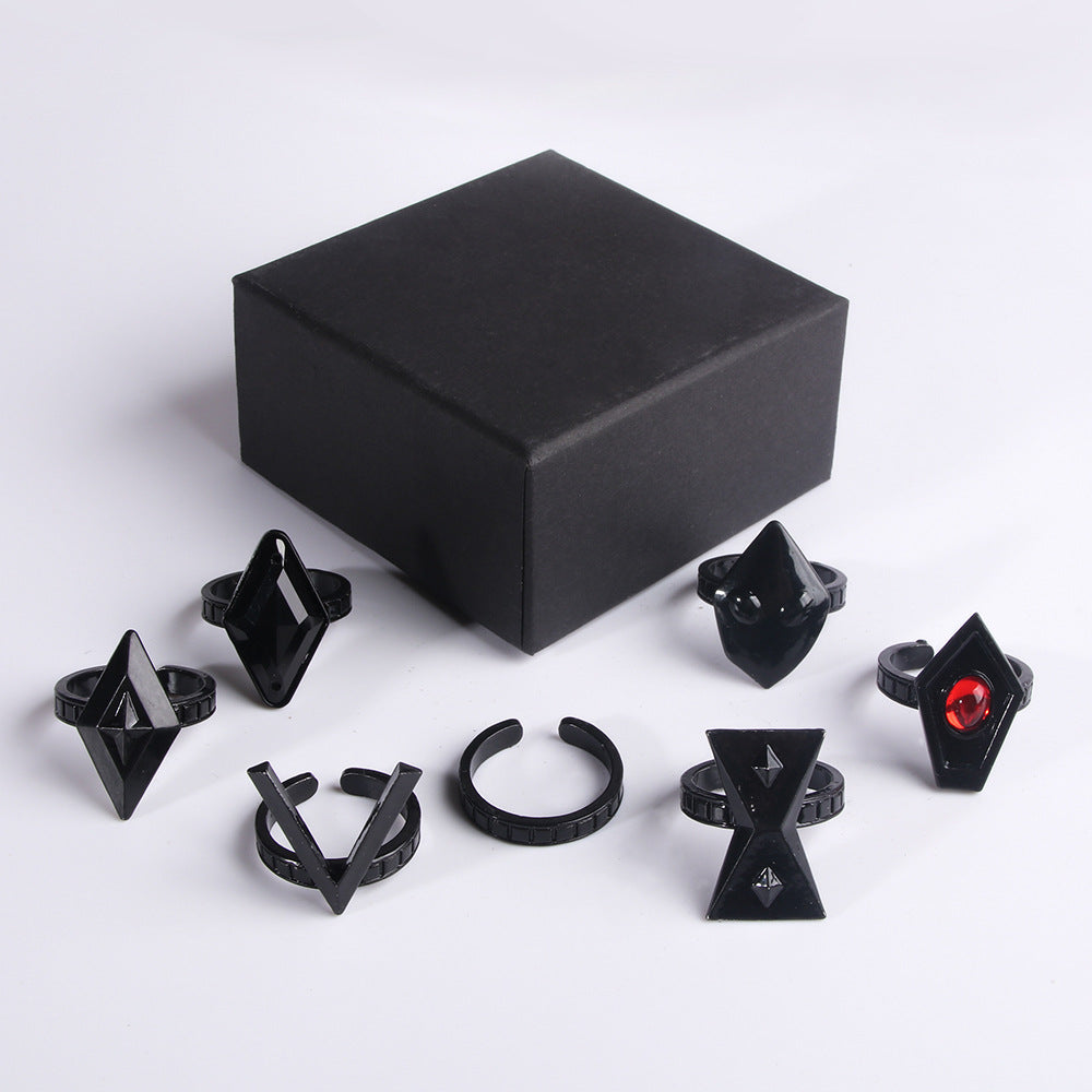 Buy Walnut Exquisite Black Ring Set online at Fashionner.
