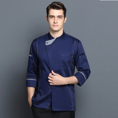 Chef Uniform Long Sleeve Concealed Button Men And Women Catering
