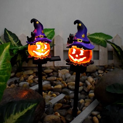 Lanterne Solaire Créative d'Extérieur pour Halloween, Citrouille, Résine, Artisanat, Lumière Décorative pour Ambiance de Fête de Jardin