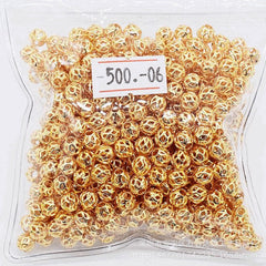 Golden  Air Ball Does Not Fade Loose Beads Separated Beads To Wear Beads Transfer Beads Hollow Gold Beads Lasting Color