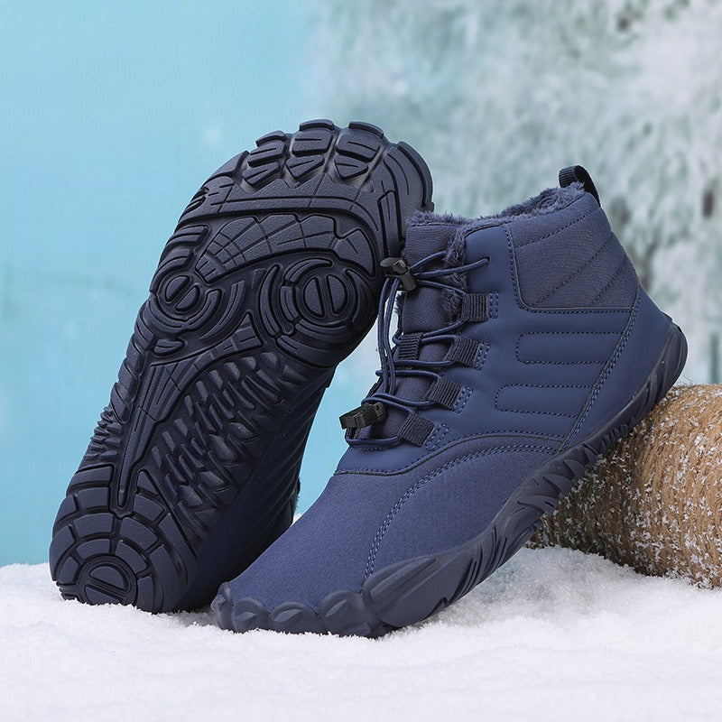 Five Finger Outdoor Sports Cotton Shoes, Men's and Women's Plush Warm Boots, Wear resistant, Non slip, Snow Boots, Winter Thickened Couple Shoes - Fashionner
