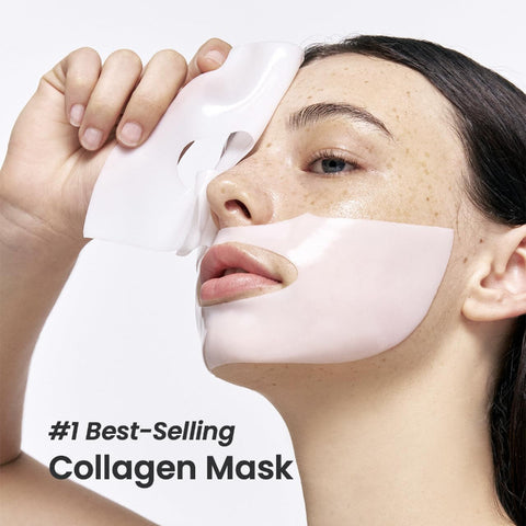 Masque de Nuit au Collagène Intense Le Vrai Masque en Tissu Facial au Collagène avec du Collagène à Faible Poids Moléculaire pour l'Élasticité et la Fermeté
