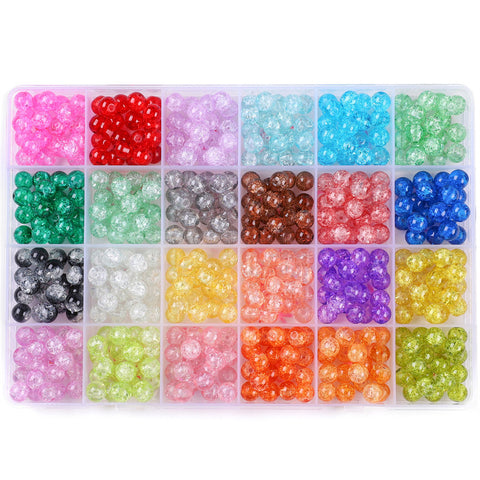 Perles rondes doubles en cristal de verre, kit de matériaux pour bracelet DIY fait à la main, boîte d'accessoires, matériaux pour enfiler les perles